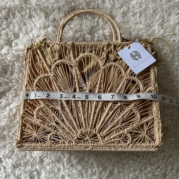 House of Harlow Sunny Days Woven Purse Liner Removable Crossbody Strap NEW - Picture 7 of 14